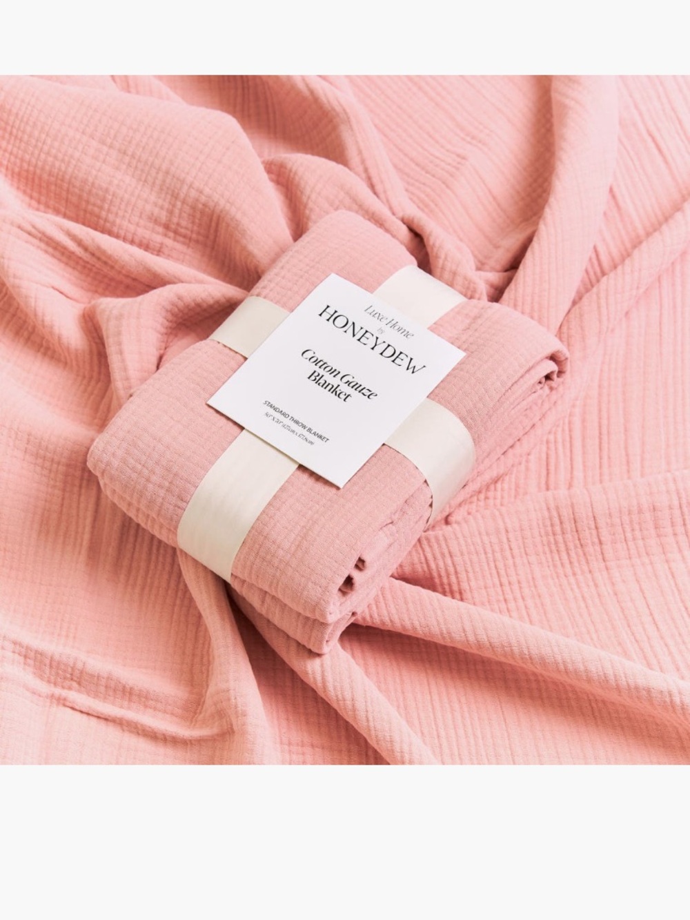 Honeydew Intimates Cotton Gauze Blanket - Blush Pink